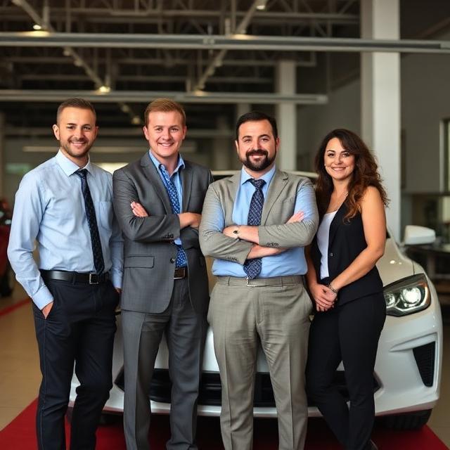 Redline Motors team assisting a customer